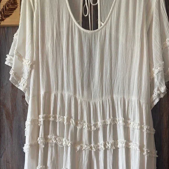 Free People White Maxi Dress with Button Accents - Picture 9 of 12